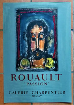 Rouault. "Passion". Affiche éditée à l'occasion de l'exposition à la Galerie Charpentier en 1965.. Rouault.