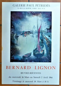 Bernard Lignon. Affiche éditée à l'occasion de l'exposition à la Galerie Paul Pétridès du 16 mars au 2 avril 1966.