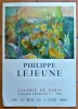 Philippe Lejeune. Une seule affiche éditée à l'occasion de l'exposition à la Galerie de Paris du 10 mai au 2 juin 1966.. Philippe Lejeune.