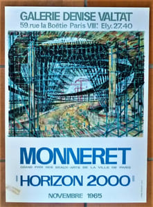 Monneret "Horizon 2000". Affiche éditée à l'occasion de l'exposition à la Galerie Denise Valtat; novembre 1965.