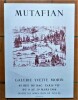 Mutafian. Affiche éditée à l'occasion de l'exposition à la Galerie Yvette Morin du 9 au 29 mars 1966.. Mutafian.