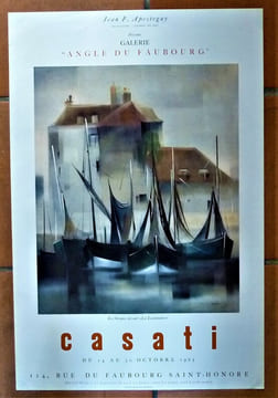 Casati. Affiche éditée à l'occasion de l'exposition à la Galerie"Angle du Faubourg" , du 14 au 30 octobre 1965.. Casati.
