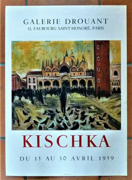 Kischka. Affiche éditée à l'occasion de l'exposition à la Galerie Drouant du 15 au 30 avril 1959. Kischka.