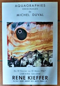 Michel Duval. Affiche éditée à l'occasion de l'exposition "Aquagraphies originales de Michel Duval", à la Galerie René Kieffer du 10 février au 10 ...