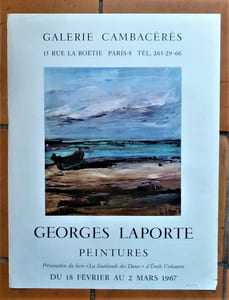 Georges Laporte. Affiche éditée à l'occasion de l'exposition "Georges Laporte Peintures", à la galerie Cambacérès, du 18 février au 2 mars 1967