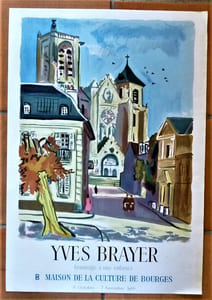 Yves Brayer. Affiche éditée à l'occasion de l'exposition "Hommage à une enfance", à la Maison de La Culture de Bourges; du 8 octobre au 7 novembre 1966. 