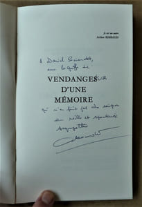 Vendanges d'Une Mémoire. Petit romans des saisons noires. Prix Hérédia de L'Académie Française1990.