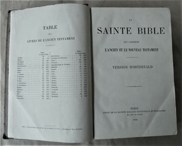 La Sainte Bible qui contient l'Ancien et le Nouveau Testament. Version d'Ostervald.