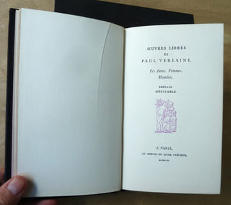 Oeuvres Libres de Paul Verlaine. Les Amies. Femmes. Hombres. Préface d'Etiemble.