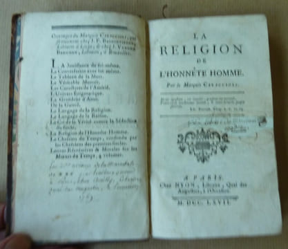 La Religion de l'Honnête homme.. Caraccioli (Marquis de).