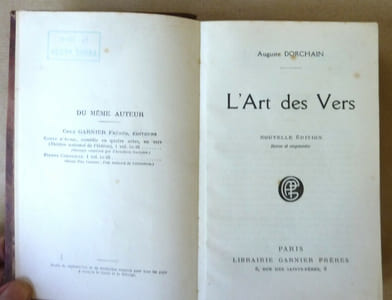 L'Art des Vers. Nouvelle Edition.