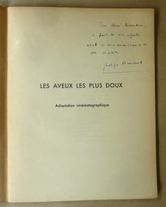 Les Aveux les Plus Doux. Adaptation Cinématographique.