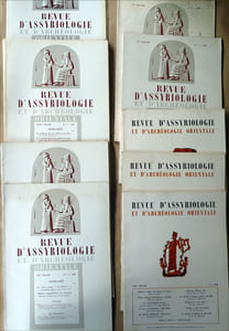 Revue D'Assyriologie et d'Archéologie Orientale. Ensemble de 21 revue couvrant la période de janvier 1962 au 1er semestre 1968 inclus, sans manque.