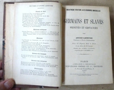 Germains et Slaves. Origines et Croyances.