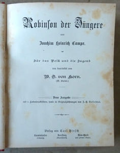 Robinson der Jungerer.für das folk und die jugend neu bearbeitet von ... Von Horn... (Robinson Crusoë pour la jeunesse).