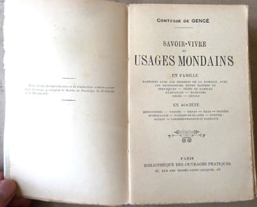 Savoir-Vivre et Usages Mondains.