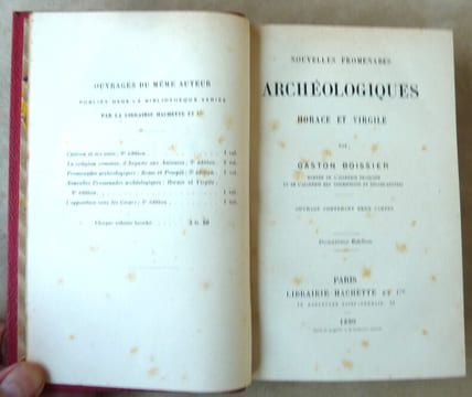 Nouvelles promenades archéologiques. Horace et Virgile.. Boissier (Gaston).