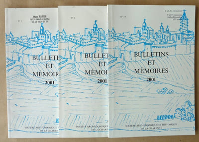 Bulletins et Mémoires 2001. N° 1, 2, 3-4; 1er, 2e, 3e et 4e trimestre.