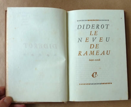 Le Neveu de Rameau. Satyre Seconde.. Diderot (Denis).