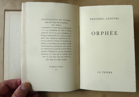 Orphée.. Lefèvre (Frédéric).