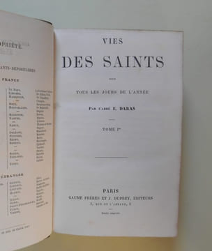 VIES DES SAINTS POUR TOUS LES JOURS DE L'ANNEE. DARAS E Abbé