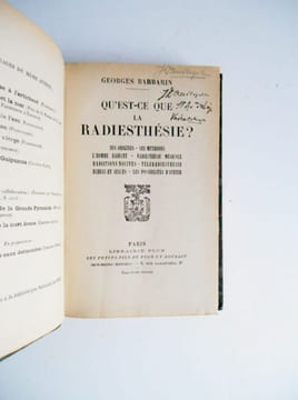 QU'EST CE QUE LA RADIESTHESIE. BARBARIN Georges