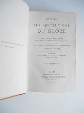 LETTRES SUR LES REVOLUTIONS DU GLOBE.. BERTRAND Alexandre