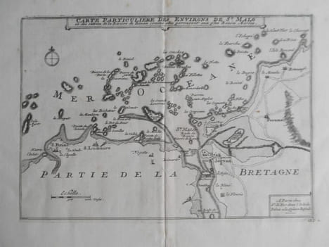 CARTE PARTICULIERE DES ENVIRONS DE ST MALO . DE FER