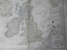 LES ISLES BRITANNIQUES . Le tout rectifi&eacute; par diverses observations par G Delisle .Revu et corrig&eacute; en 1772.. De L'Isle Guillaume ( Delisle )