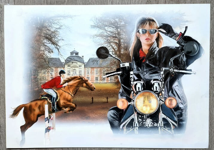 Magnifique illustration originale r&eacute;alis&eacute;e &agrave; la gouache et &agrave; l'a&eacute;rographe, non sign&eacute;e, r&eacute;alis&eacute;e par Sato Yamamoto.. ( Dessins Originaux ) - Sato ...