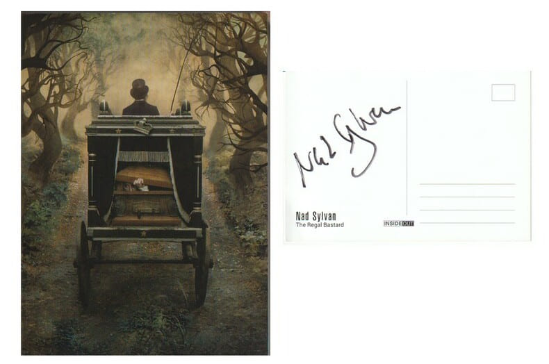 Carte postale sign&eacute;e par le chanteur Nad Sylvan.. ( Musique - Rock ) - Nad Sylvan.