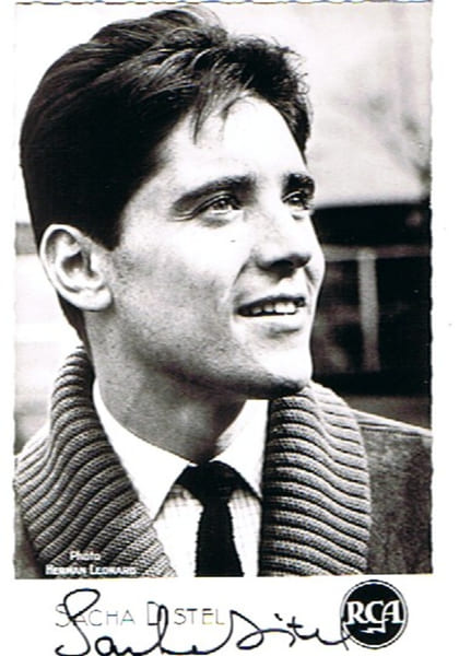 Carte postale RCA, sign&eacute;e par Sacha Distel.. ( Chanson Fran&ccedil;aise ) - Sacha Distel - Herman Leonard.