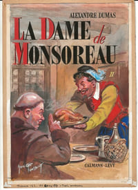 Magnifique Gouache originale, signée, de Maurice Toussaint, pour la couverture du tome 2 de " La Dame de Monsoreau ", d'Alexandre Dumas.