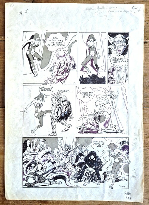 Magnifique Planche originale réalisée à l'encre de Chine sur papier pour un album de BD, de la série Scarlett Dream.. ( Bandes Dessinées ) - Robert ...