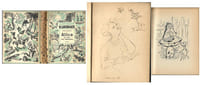 Alice au Pays des Merveilles. Illustrations de Mario Prassinos. ( Exemplaire du service de presse avec superbe dessin original pleine page de Mario Prassinos ).