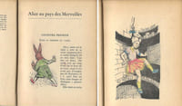 Alice au Pays des Merveilles. Illustrations de Mario Prassinos. ( Exemplaire du service de presse avec superbe dessin original pleine page de Mario Prassinos ).