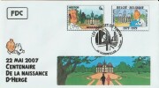 Lot de 2 Enveloppes oblitérées du cachet du 1er jour, du 22 mai 2007, pour le Centenaire de la naissance d'Hergé.. ( Bandes Dessinées et Philatélie ) ...