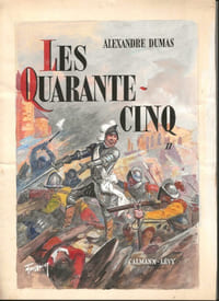 Magnifique Gouache originale, signée, de Maurice Toussaint, pour la couverture du tome 2 des " Quarante-Cinq ", d'Alexandre Dumas.