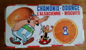 Boîte à biscuits Astérix et Obélix / " Chamonix Orange - L'Alsacienne " ( 1967 ) . ( Bandes Dessinées Objets Para-BD - Astérix et Obélix ) - Albert ...