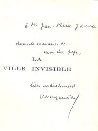 La Ville Invisible. Roman Fantastique. ( Un des 21 exemplaires numérotés sur vélin de rives du tirage de tête, avec belle dédicace de Yves Gandon )