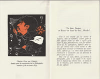 Lettre inédite à Charles Cros sur la Pile Physiologique sans Métaux à deux Liquides, suivie d'un environnement en guise de Postface par François Caradec, contenant " Les Savants Jeunes " et " La Mort de Charles Cros ". ( Tirage unique, limité, à 250 exemplaires numérotés ).