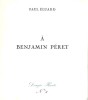 A Benjamin Péret. ( Photographie originale argentique ).. Paul Eluard.