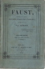 Faust, tragédie de Goëthe.. Johann Wolfgang von Goëthe - Gérard De Nerval.
