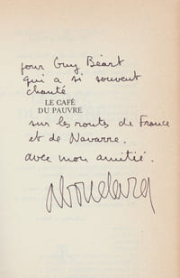 Le Café du Pauvre. ( Service de Presse avec superbe dédicace d'Alphonse Boudard à Guy Béart ).