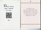 Douze Textes pour Ralentir les Mois. ( Tirage unique à 220 exemplaires numérotés sur flandre. Le nôtre est imprimé pour Luc Estang ).. ( Editions GLM ...