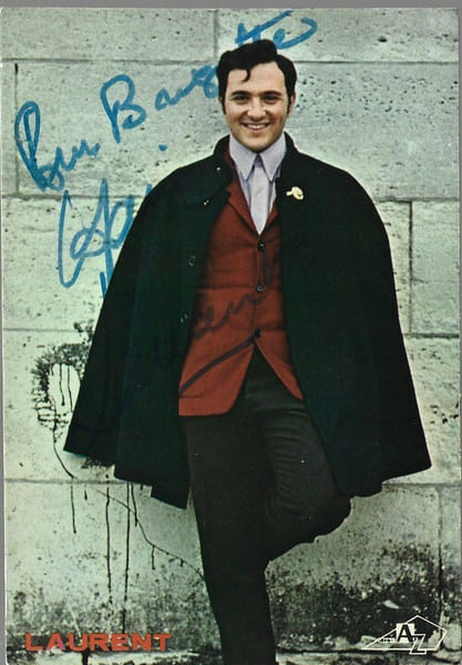 Carte postale couleurs avec photographie et d&eacute;dicace de Michel Ta&iuml;eb dit Michel Laurent ou Laurent.. ( Cartes Postales - Chanson Fran&ccedil;aise ) - Michel ...