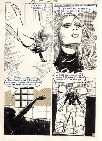 Deux planches originales de BD en noir et blanc, dessin&eacute;es, par Rafael Losada, parues chez Artima en petit format, pour l'adaptation en BD, du roman ...