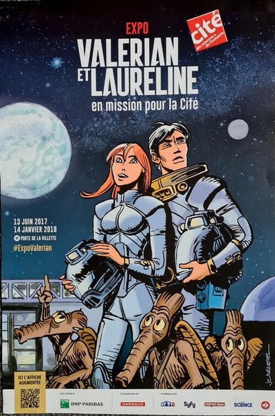 Val&eacute;rian et Laureline en Mission pour La Cit&eacute;. Affiche de l'Exposition &agrave; la Cit&eacute; des Sciences en 2018.. ( Bandes Dessin&eacute;es - Val&eacute;rian agent ...