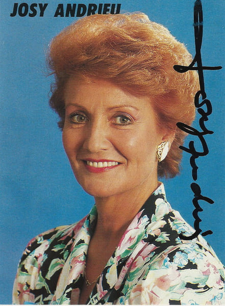 Carte postale d&eacute;dicac&eacute;e de Josy Andrieu.. ( Chanson Fran&ccedil;aise ) - Josy Andrieu.