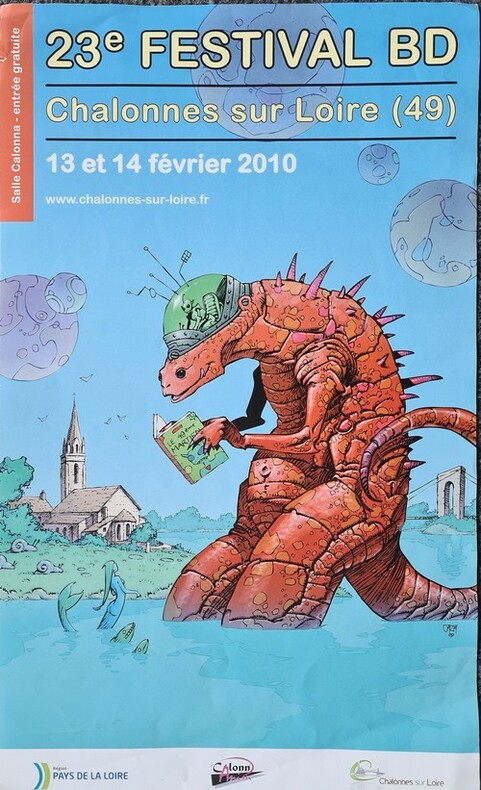 Magnifique affichette illustrée par Philippe Caza, pour le 23ème Festival BD, Chalonnes sur Loire ( 49 ), 2010.. ( Affiches - Bandes Dessinées ) - ...